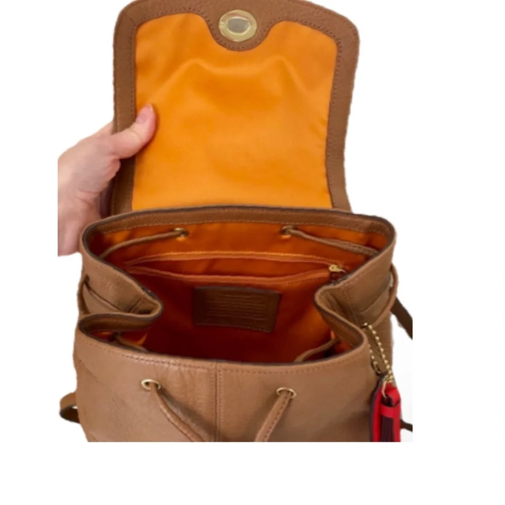 🦌 COACH Park Tan Pebbled Leather Backpack F24385 in BritishTan 🦌 - Picture 7 of 12